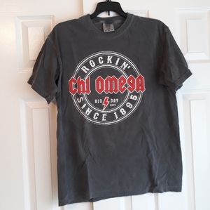 Chi Omega tee shirt rock and roll medium